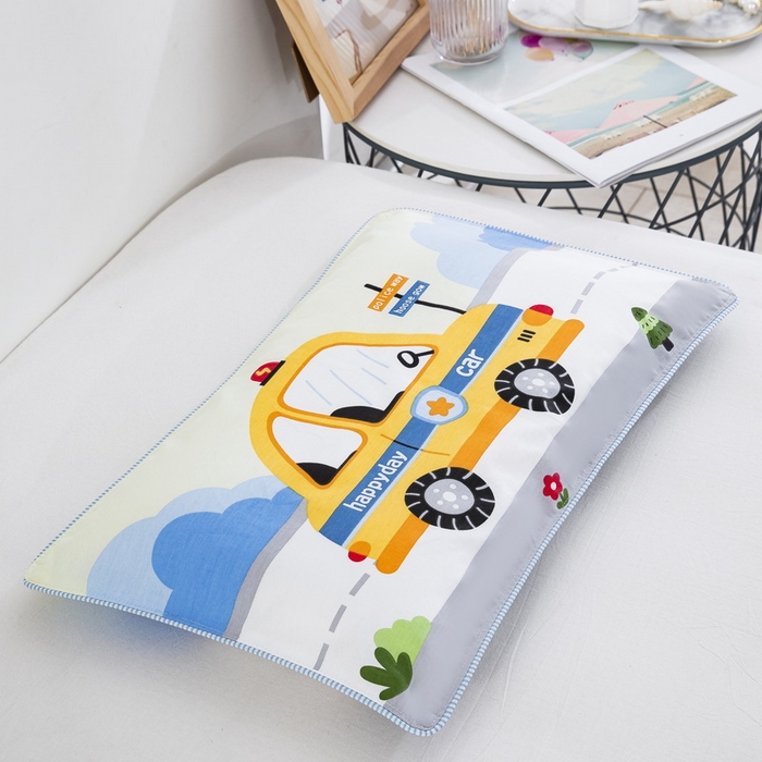 91家纺网 家纺一手货源 找家纺 大黄蜂家居家纺 2025新款纯棉卡通定位枕套 勇敢警车