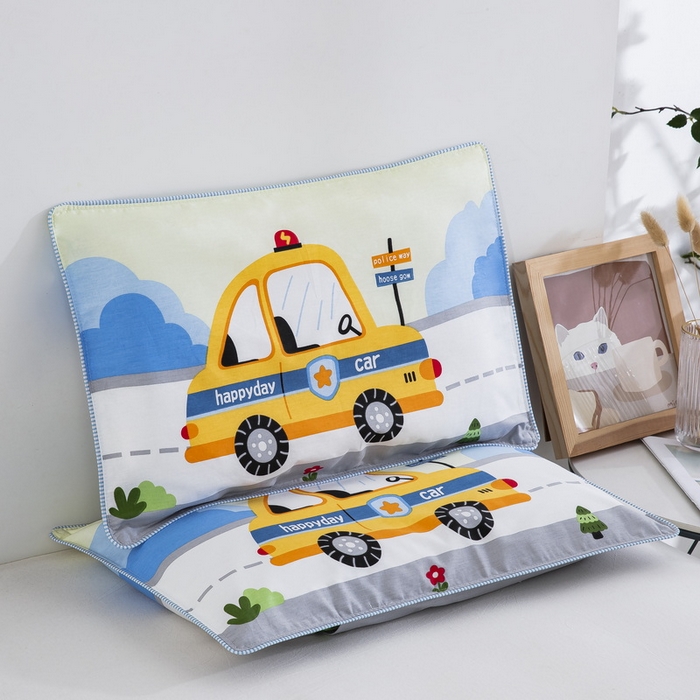 91家纺网 家纺一手货源 找家纺 大黄蜂家居家纺 2025新款纯棉卡通定位枕套 勇敢警车