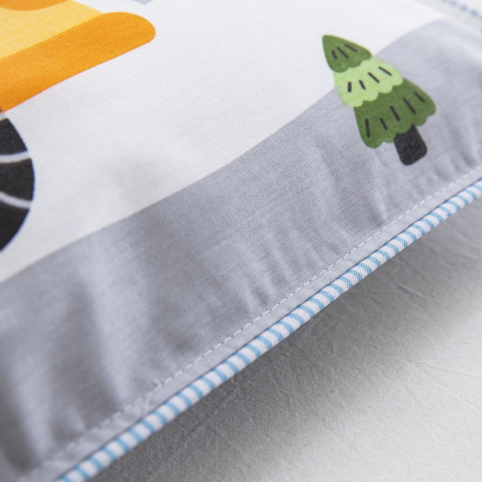 91家纺网 家纺一手货源 找家纺 大黄蜂家居家纺 2025新款纯棉卡通定位枕套 勇敢警车