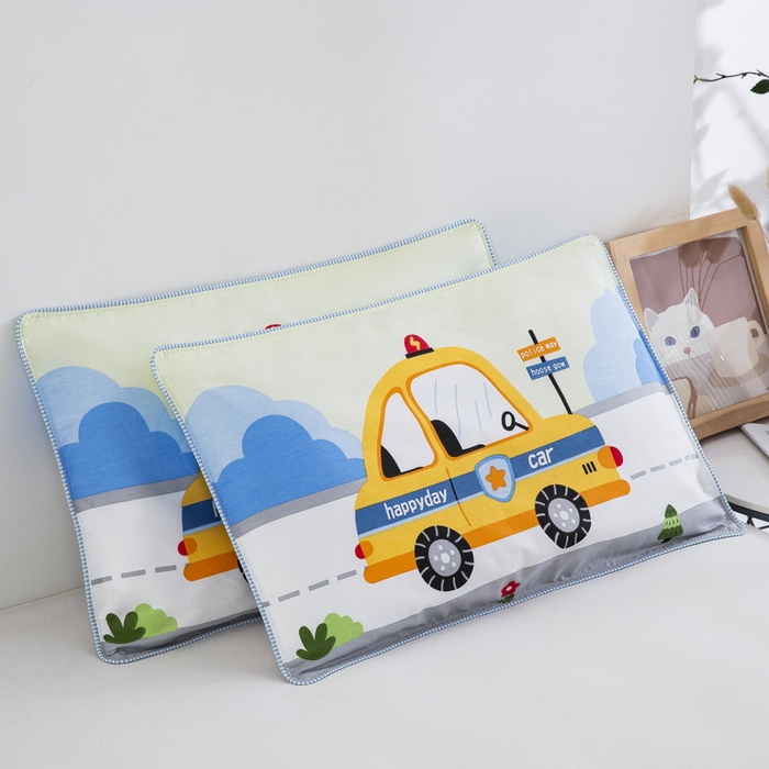 91家纺网 家纺一手货源 找家纺 大黄蜂家居家纺 2025新款纯棉卡通定位枕套 勇敢警车