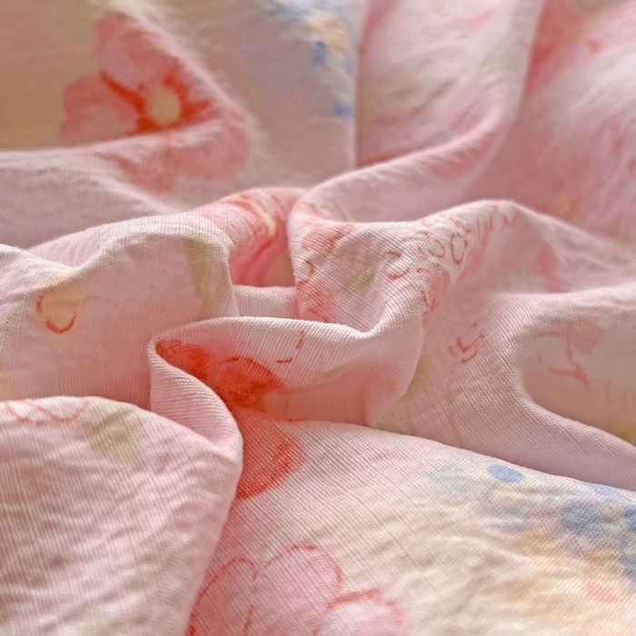 91家纺网 家纺一手货源 找家纺 海岛哥哥 2025新款木棉高克重超柔四件套 花梦源-粉