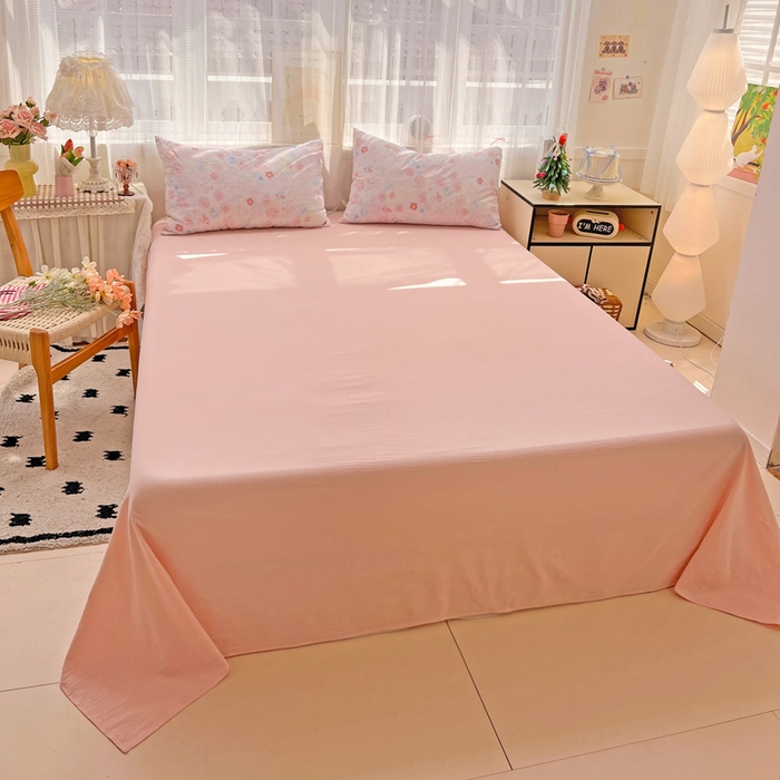 91家纺网 家纺一手货源 找家纺 海岛哥哥 2025新款木棉高克重超柔四件套 花梦源-粉