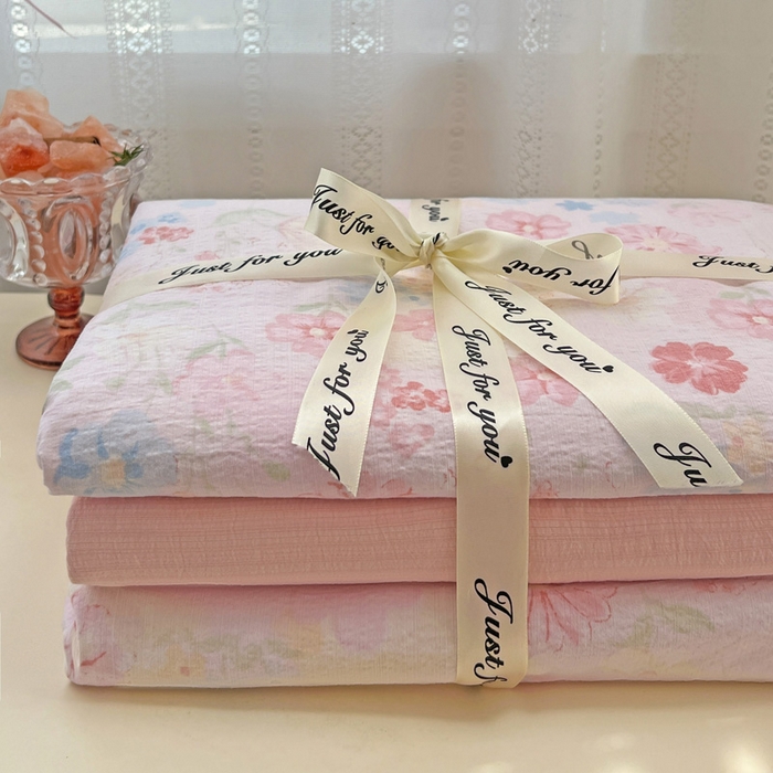 91家纺网 家纺一手货源 找家纺 海岛哥哥 2025新款木棉高克重超柔四件套 花梦源-粉