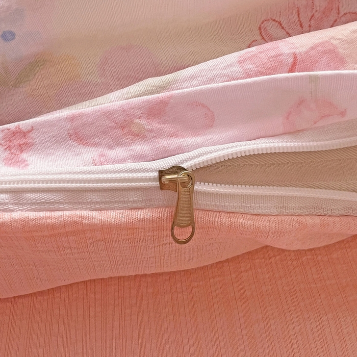 91家纺网 家纺一手货源 找家纺 海岛哥哥 2025新款木棉高克重超柔四件套 花梦源-粉