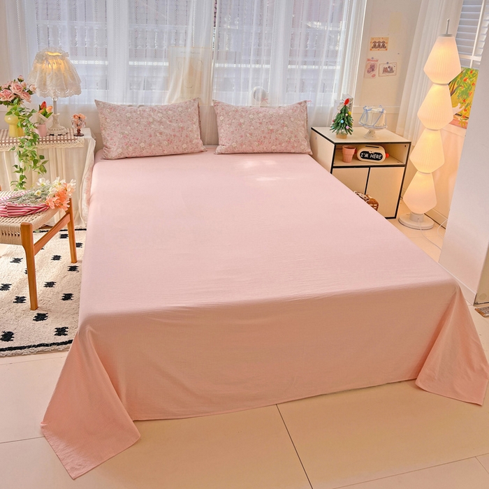 91家纺网 家纺一手货源 找家纺 海岛哥哥 2025新款木棉高克重超柔四件套 花似锦-豆沙