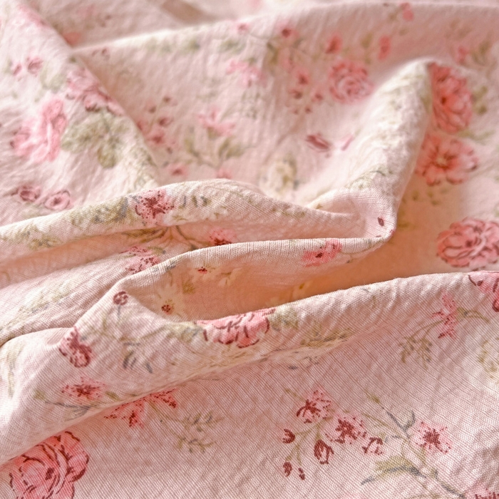 91家纺网 家纺一手货源 找家纺 海岛哥哥 2025新款木棉高克重超柔四件套 花似锦-豆沙