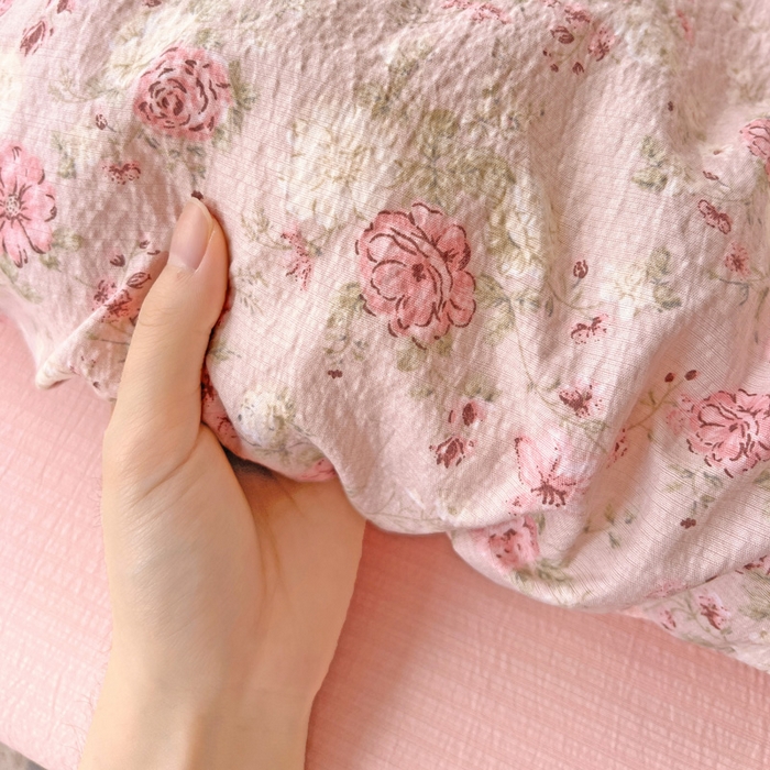 91家纺网 家纺一手货源 找家纺 海岛哥哥 2025新款木棉高克重超柔四件套 花似锦-豆沙