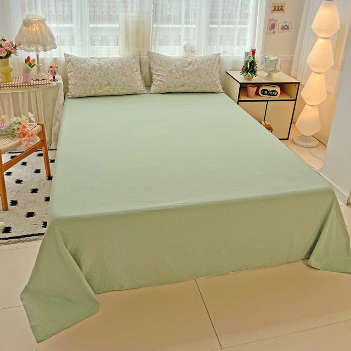 91家纺网 家纺一手货源 找家纺 海岛哥哥 2025新款木棉高克重超柔四件套 花似锦-绿