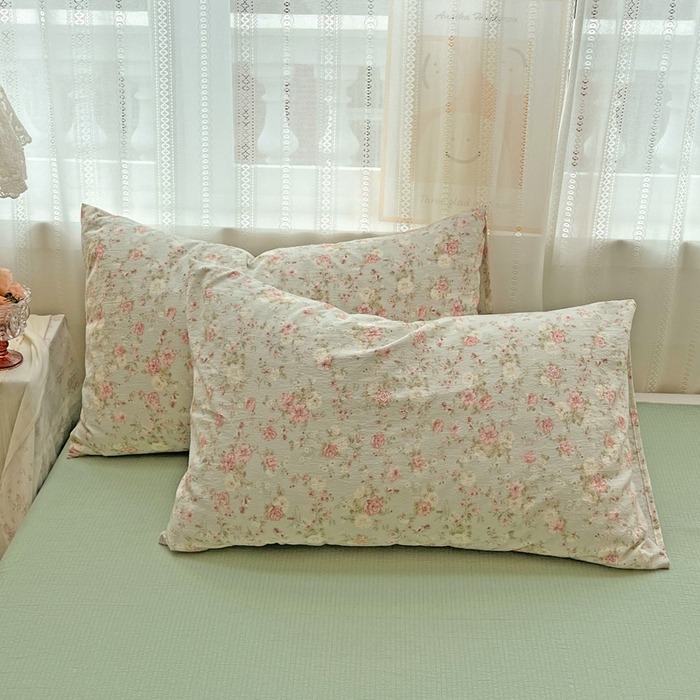 91家纺网 家纺一手货源 找家纺 海岛哥哥 2025新款木棉高克重超柔四件套 花似锦-绿