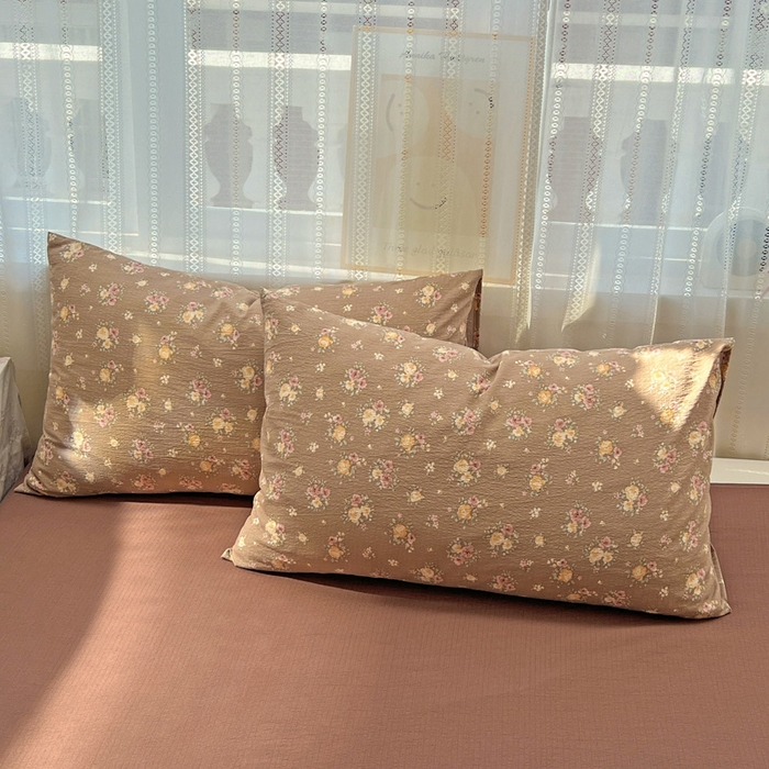 91家纺网 家纺一手货源 找家纺 海岛哥哥 2025新款木棉高克重超柔四件套 玫瑰花海-咖