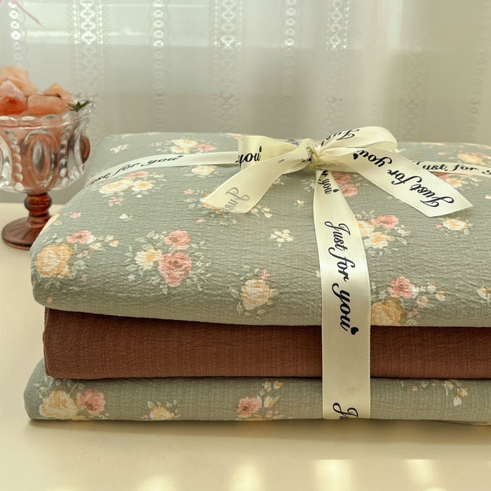 91家纺网 家纺一手货源 找家纺 海岛哥哥 2025新款木棉高克重超柔四件套 玫瑰花海-墨绿