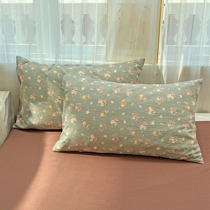 91家纺网 家纺一手货源 找家纺 海岛哥哥 2025新款木棉高克重超柔四件套 玫瑰花海-墨绿