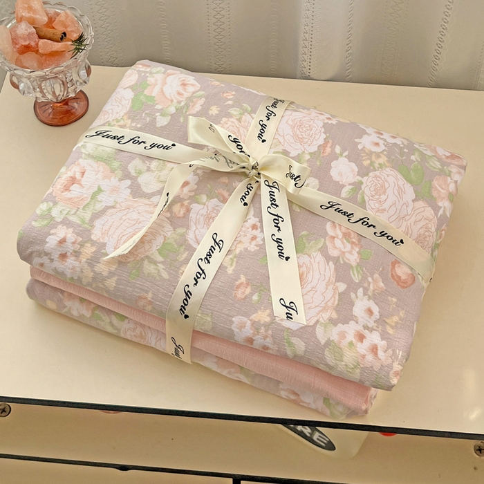 91家纺网 家纺一手货源 找家纺 海岛哥哥 2025新款木棉高克重超柔四件套 牡丹