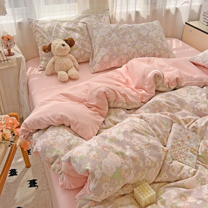 91家纺网 家纺一手货源 找家纺 海岛哥哥 2025新款木棉高克重超柔四件套 牡丹