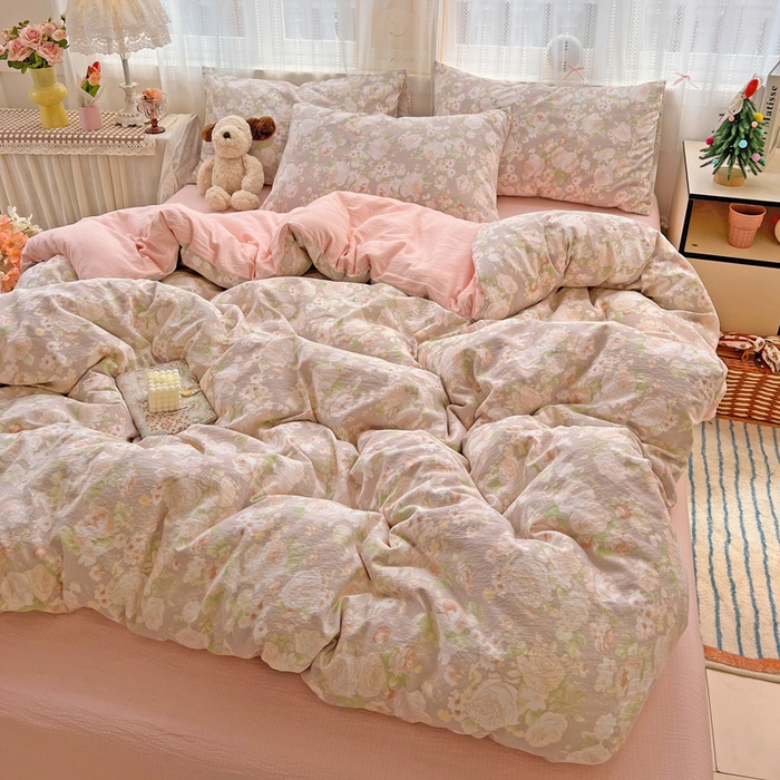 91家纺网 家纺一手货源 找家纺 海岛哥哥 2025新款木棉高克重超柔四件套 牡丹