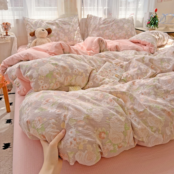 91家纺网 家纺一手货源 找家纺 海岛哥哥 2025新款木棉高克重超柔四件套 牡丹