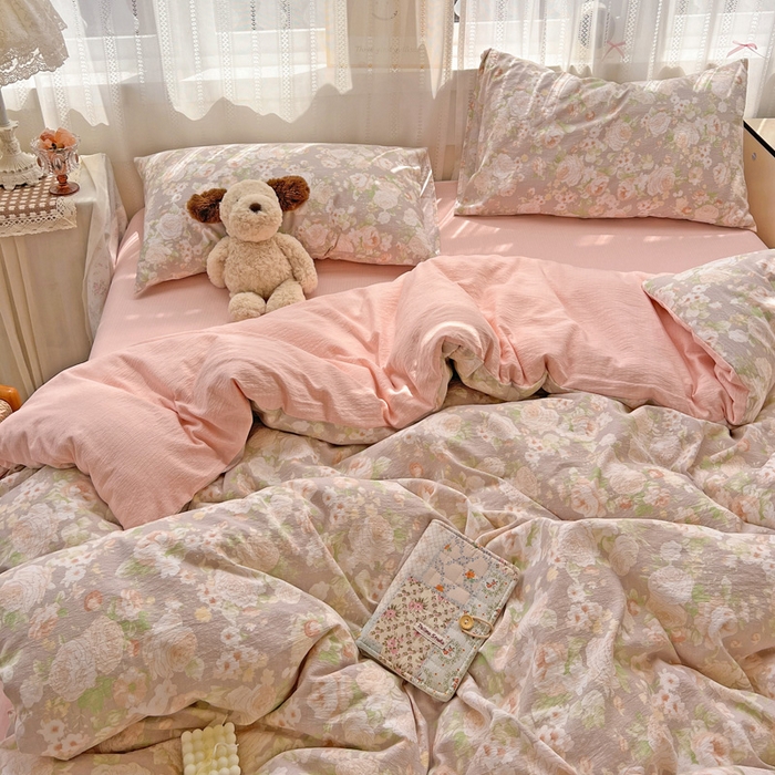 91家纺网 家纺一手货源 找家纺 海岛哥哥 2025新款木棉高克重超柔四件套 牡丹