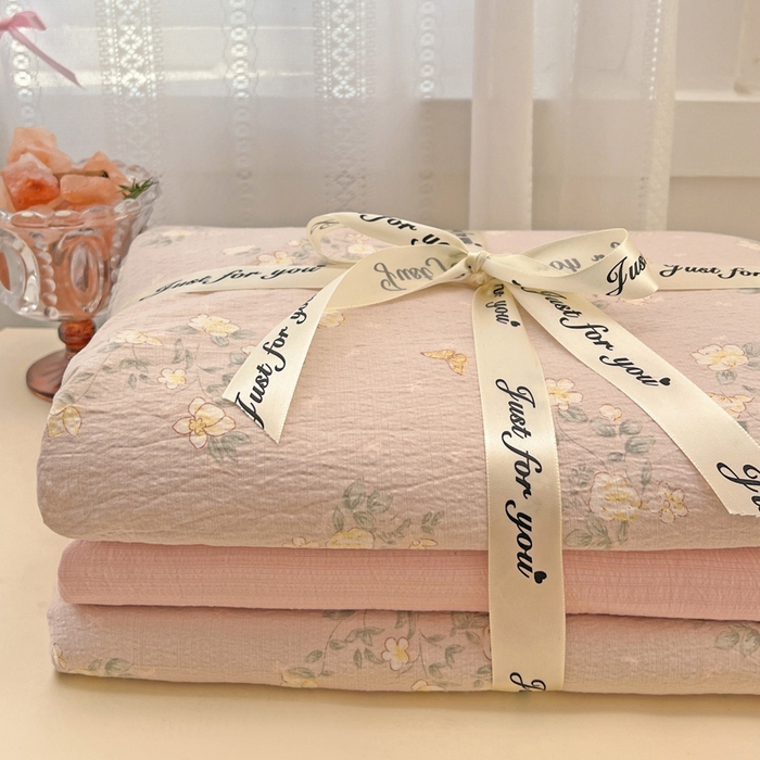 91家纺网 家纺一手货源 找家纺 海岛哥哥 2025新款木棉高克重超柔四件套 蔷薇蝶