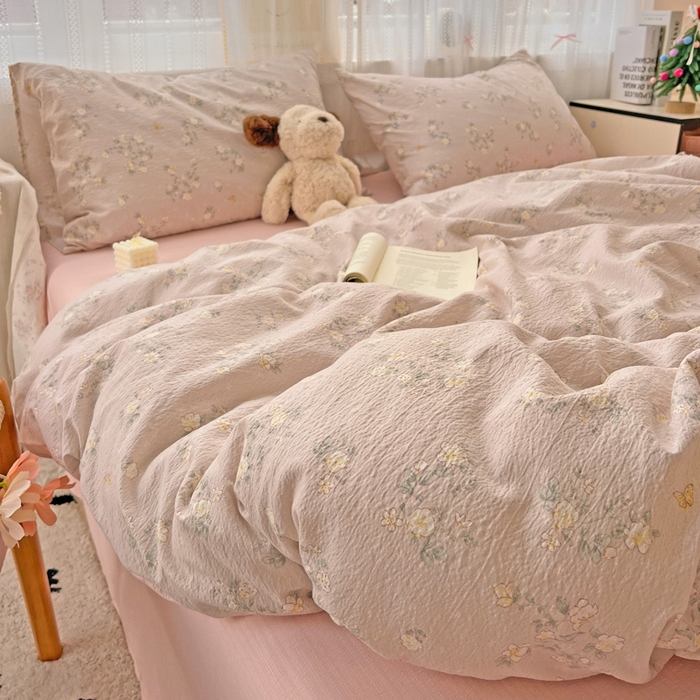 91家纺网 家纺一手货源 找家纺 海岛哥哥 2025新款木棉高克重超柔四件套 蔷薇蝶