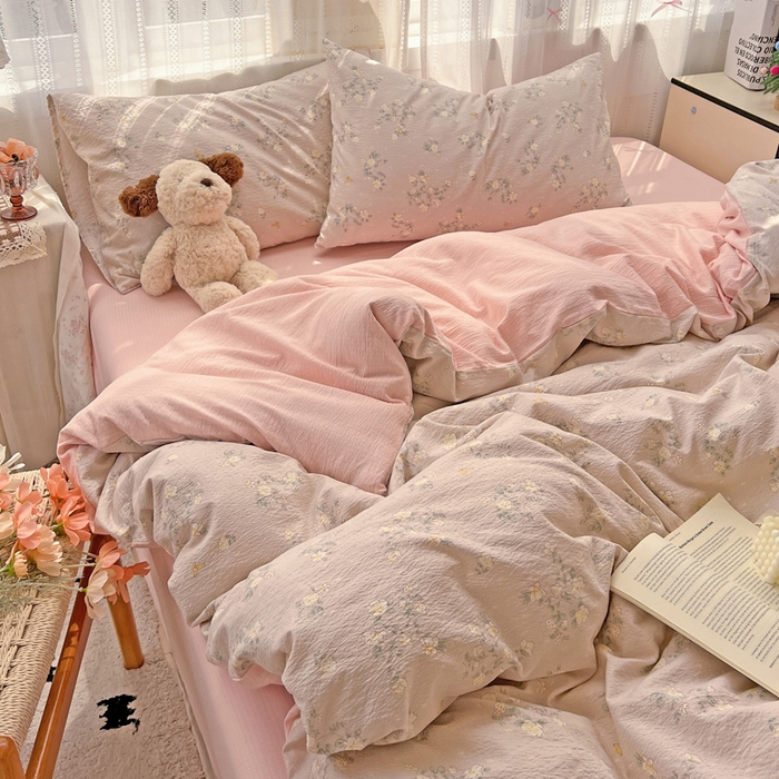 91家纺网 家纺一手货源 找家纺 海岛哥哥 2025新款木棉高克重超柔四件套 蔷薇蝶