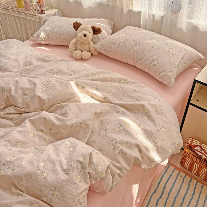 91家纺网 家纺一手货源 找家纺 海岛哥哥 2025新款木棉高克重超柔四件套 蔷薇蝶