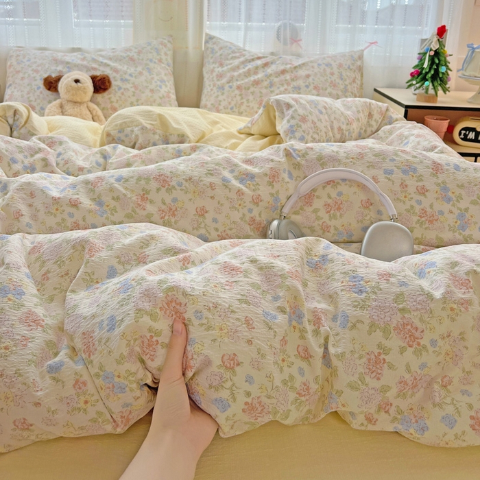 海岛哥哥 2025新款木棉高克重超柔四件套 芍药-米