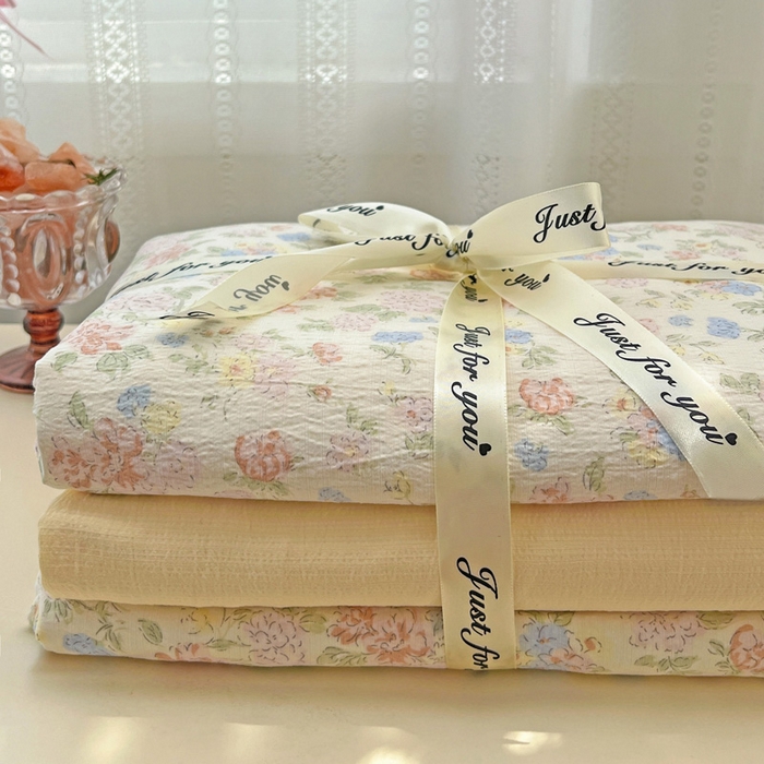 91家纺网 家纺一手货源 找家纺 海岛哥哥 2025新款木棉高克重超柔四件套 芍药-米