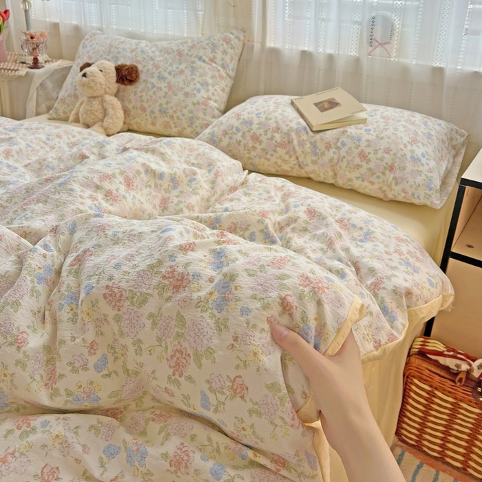 91家纺网 家纺一手货源 找家纺 海岛哥哥 2025新款木棉高克重超柔四件套 芍药-米