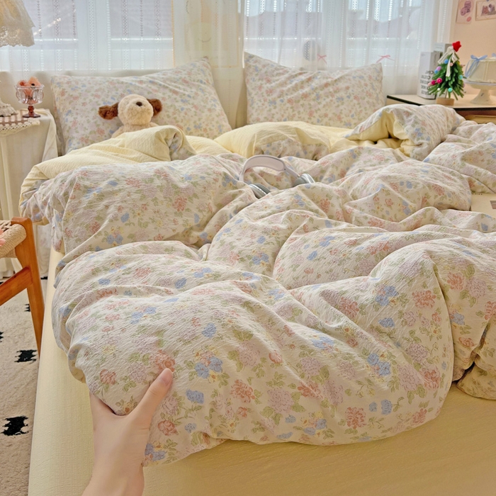 91家纺网 家纺一手货源 找家纺 海岛哥哥 2025新款木棉高克重超柔四件套 芍药-米