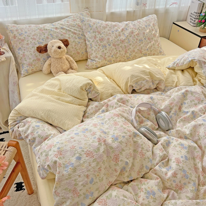 91家纺网 家纺一手货源 找家纺 海岛哥哥 2025新款木棉高克重超柔四件套 芍药-米