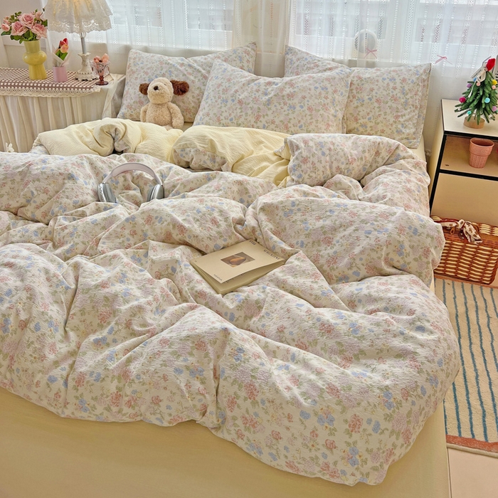 91家纺网 家纺一手货源 找家纺 海岛哥哥 2025新款木棉高克重超柔四件套 芍药-米