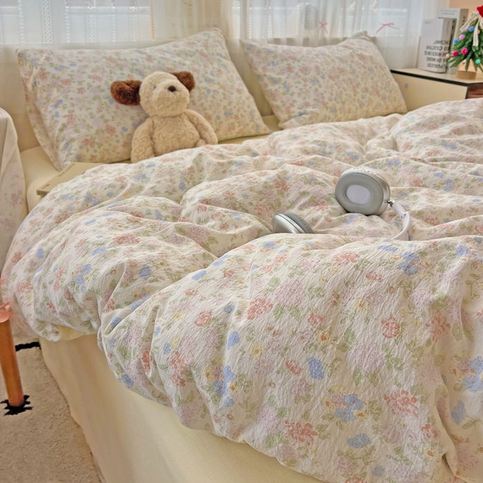 91家纺网 家纺一手货源 找家纺 海岛哥哥 2025新款木棉高克重超柔四件套 芍药-米