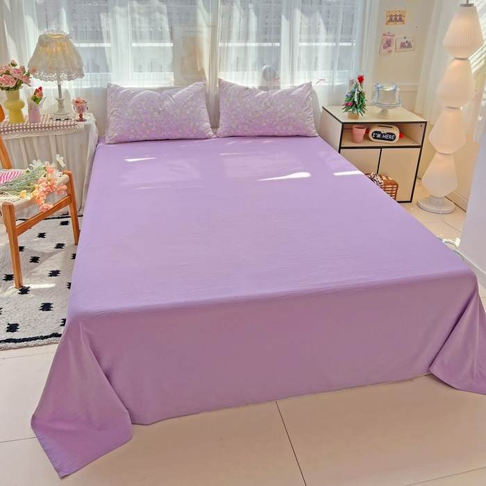 91家纺网 家纺一手货源 找家纺 海岛哥哥 2025新款木棉高克重超柔四件套 芍药-紫