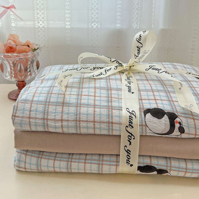 91家纺网 家纺一手货源 找家纺 海岛哥哥 2025新款木棉高克重超柔四件套 熊猫哒哒