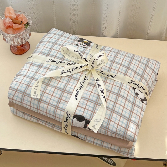 91家纺网 家纺一手货源 找家纺 海岛哥哥 2025新款木棉高克重超柔四件套 熊猫哒哒