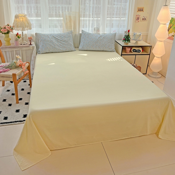 91家纺网 家纺一手货源 找家纺 海岛哥哥 2025新款木棉高克重超柔四件套 栀子-蓝