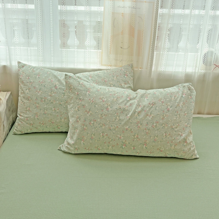 91家纺网 家纺一手货源 找家纺 海岛哥哥 2025新款木棉高克重超柔四件套 栀子-绿