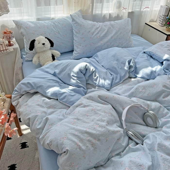 91家纺网 家纺一手货源 找家纺 港岛妹妹 2025新款高克重超柔双层纱四件套 豆蔻