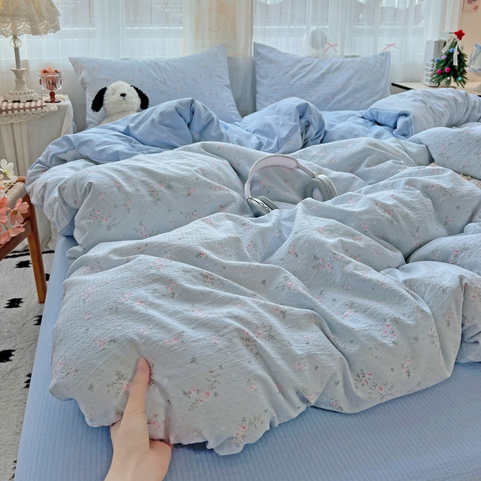 91家纺网 家纺一手货源 找家纺 港岛妹妹 2025新款高克重超柔双层纱四件套 豆蔻