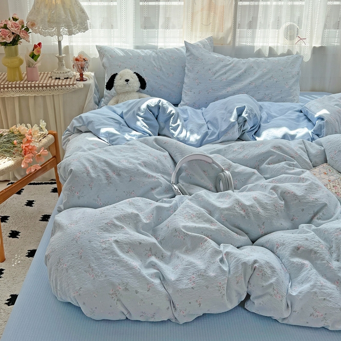 91家纺网 家纺一手货源 找家纺 港岛妹妹 2025新款高克重超柔双层纱四件套 豆蔻