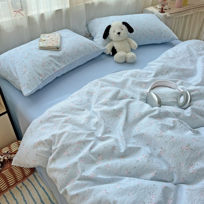 91家纺网 家纺一手货源 找家纺 港岛妹妹 2025新款高克重超柔双层纱四件套 豆蔻