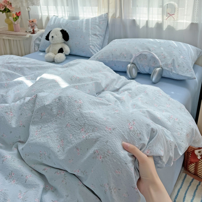 91家纺网 家纺一手货源 找家纺 港岛妹妹 2025新款高克重超柔双层纱四件套 豆蔻