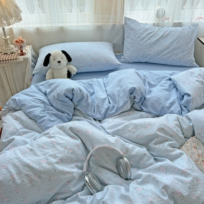 91家纺网 家纺一手货源 找家纺 港岛妹妹 2025新款高克重超柔双层纱四件套 豆蔻