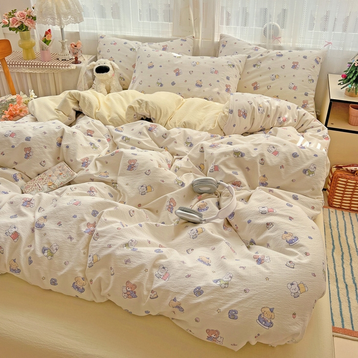 91家纺网 家纺一手货源 找家纺 港岛妹妹 2025新款高克重超柔双层纱四件套 海燕宝宝