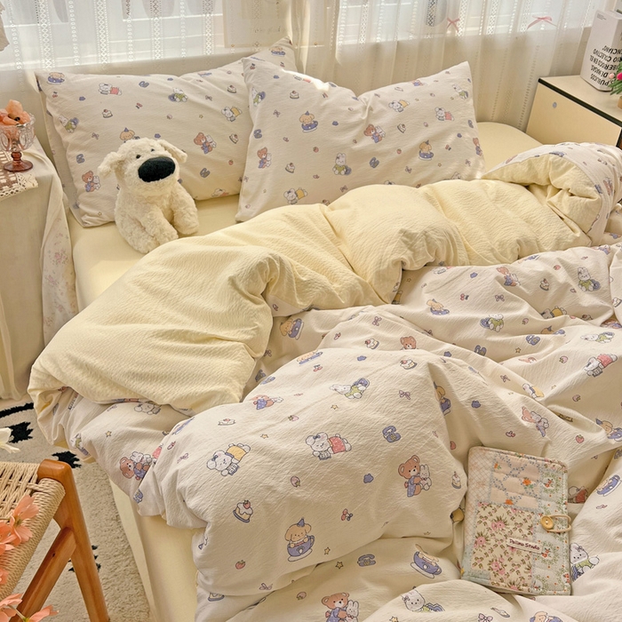 91家纺网 家纺一手货源 找家纺 港岛妹妹 2025新款高克重超柔双层纱四件套 海燕宝宝