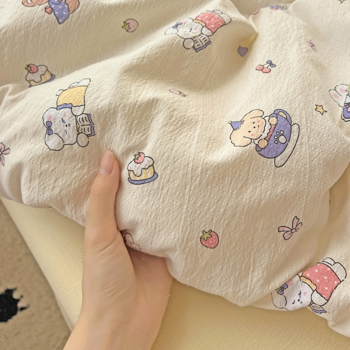 91家纺网 家纺一手货源 找家纺 港岛妹妹 2025新款高克重超柔双层纱四件套 海燕宝宝