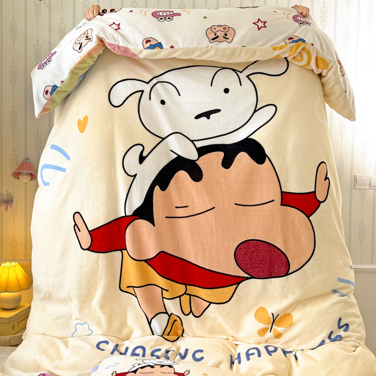 91家纺网 家纺一手货源 找家纺 （总）KT猫直营店 2025新款大版数码印花高克重卡通牛奶绒四件套