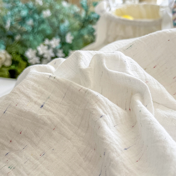 91家纺网 家纺一手货源 找家纺 （总）木楌家居 2025新款全棉纯棉彩点皱皱纱贝壳边四件套