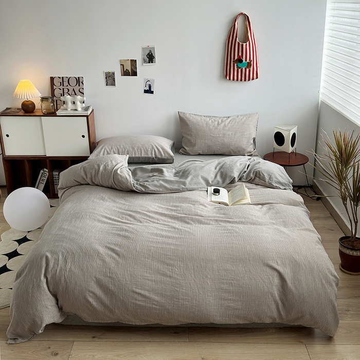 91家纺网 家纺一手货源 找家纺 （总）水洗的故事（原有乐家） 2025新款全棉水洗色织提花大花边四件套