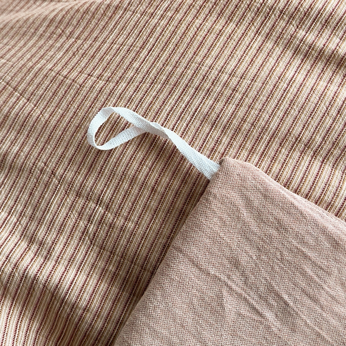 91家纺网 家纺一手货源 找家纺 水洗的故事（原有乐家） 2025新款秋冬全棉贡缎色织提花条纹款四件套 从简-奶橘